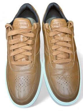 Cole Haan Grand Cross Court Men's Tan Leather Low-Top Sneakers 10 Old Money